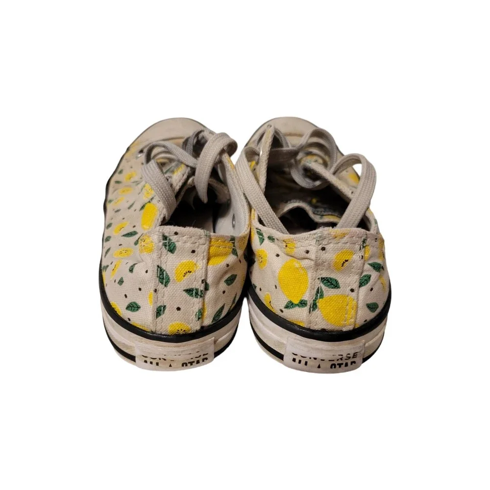 Converse Lemon Print Low Top Sneakers Juniors Youth Size 3 Yellow Lace Up